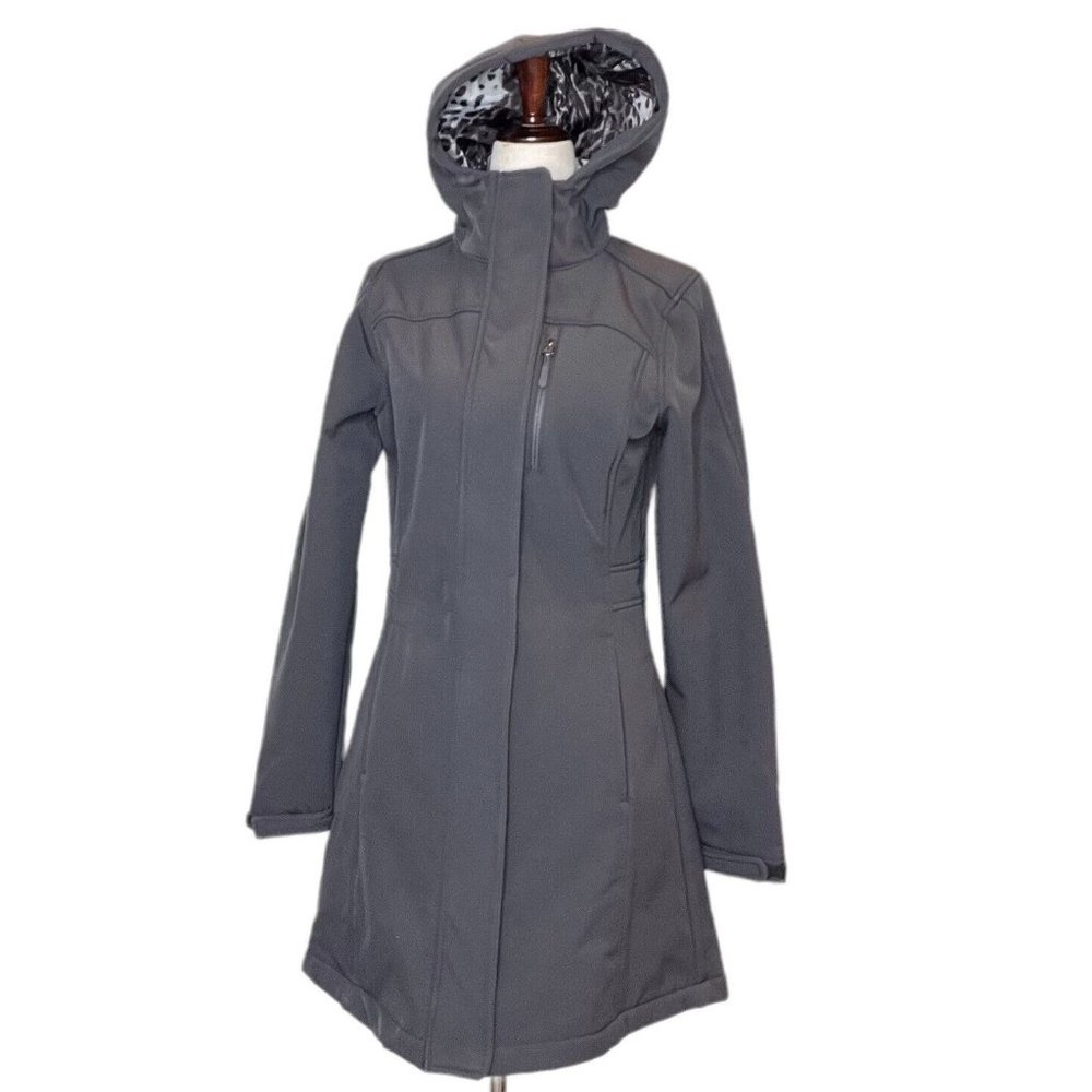 Triple Star Womens Anorak Insulated Long Coat Size Small Gray Pockets Hooded